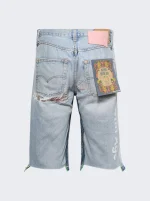 Better with age Monroe triple-wide denim repair shorts indigo