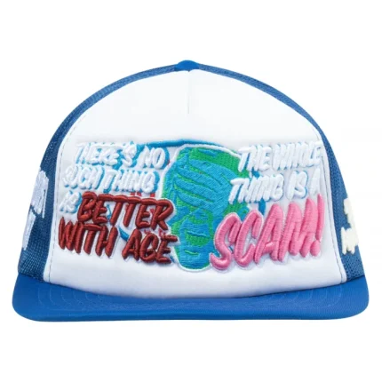 Better with age scam hats blue